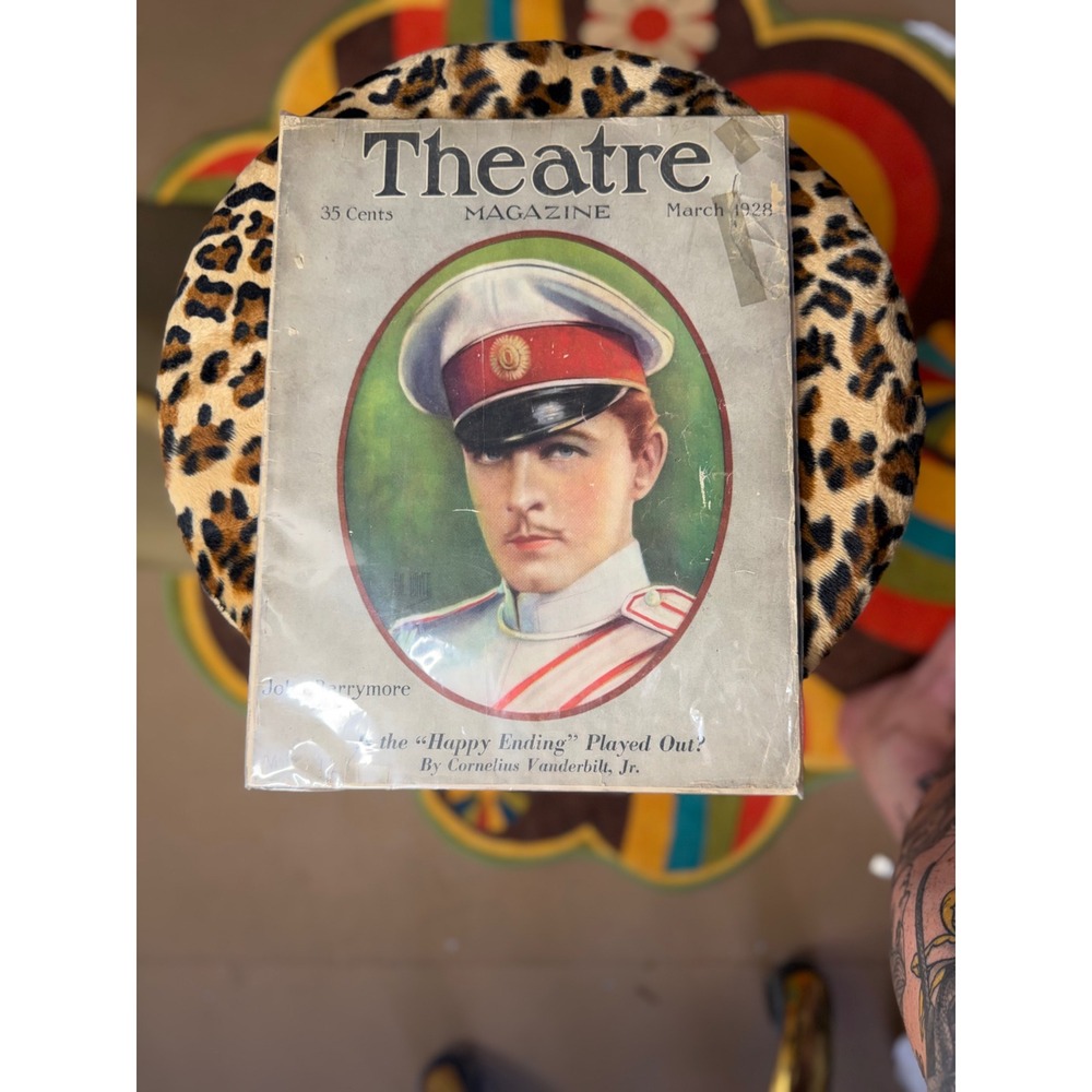 Vintage Theatre Magazine March 1928 John Barrymore Cover 1920s Ephemera Ads